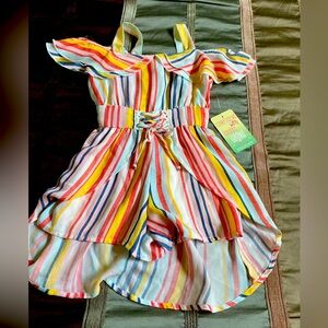 Girls colorful hi-low romper NWT